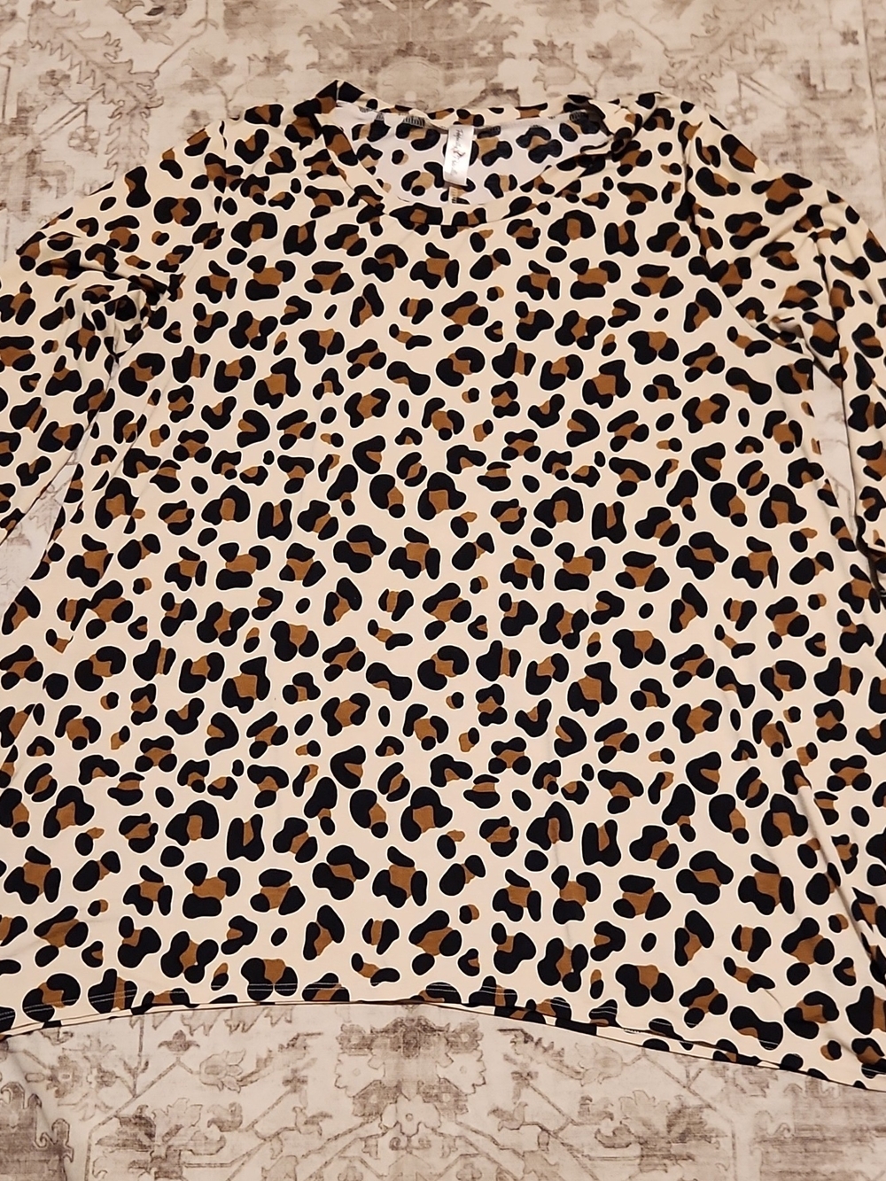 Leopard Print Mini Dress in Cream, Black & Brown